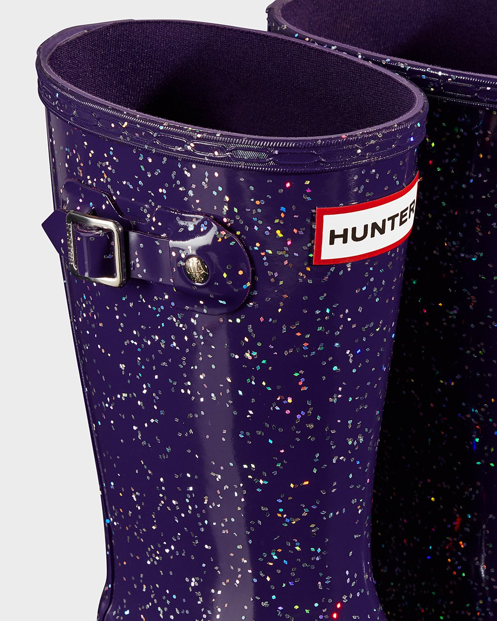 Botas De Agua Original Big Giant Glitter Hunter Niños - Azules Morados - 437618ACQ